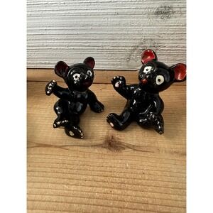 Vintage Anthropomorphic Black Bear Shakers